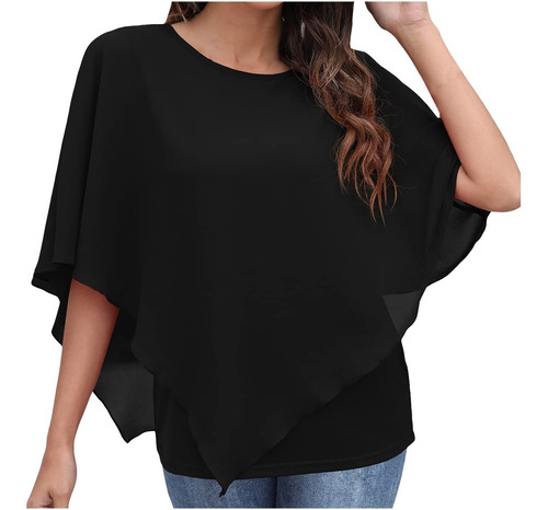 Polera De Mujer R Blusa De Manga Murciélago Sólida 4194