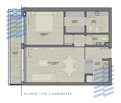 Imagen 7 de 16 de Departamento - Saavedra- 2 Ambientes Dom En Suite Con Vestidor -parrilla -terraza- Laundry