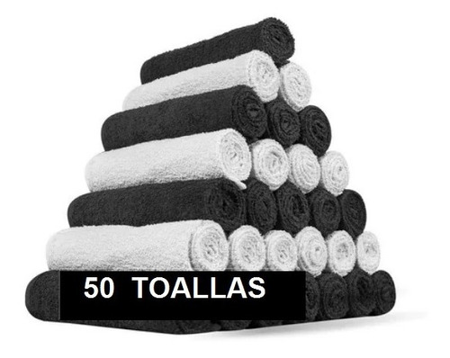 50 Toallas Peluqueria Barberia 100 % Algodon 45x70