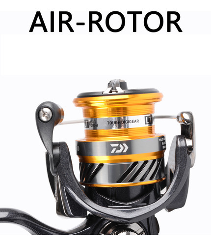 Molinete Daiwa Revros 6000h Drag, 12 kg, 5.7:1, 4 rollos, color negro con dorado