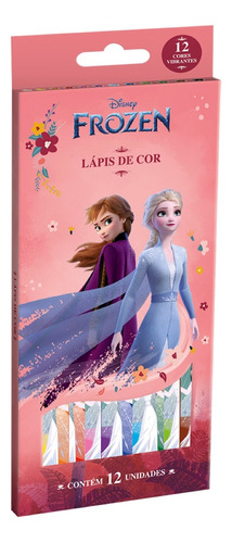 Lapis De Cor Disney Frozen Caixa Com 12 Cores Vibrantes Tris