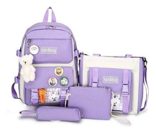 Conjunto De Mochila 4 En 1 Para Mujer Morral Gran Capacidad