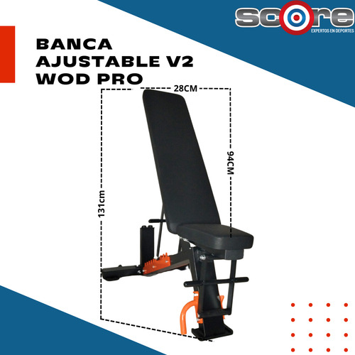Banca Ajustable 10 Posiciones Gimnasio 25kg Wod Pro