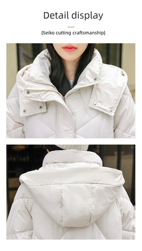 Chaqueta Acolchada De Algodón Con Capucha De Longitud Media