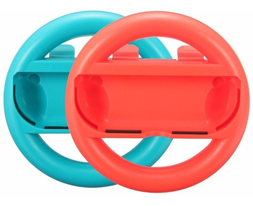 Volante Para Controles Nintendo Switch Control Kit2pzs Grips Color Azul/Rojo