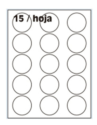 Imagen 1 de 8 de Papel Autoadhesivo A4 100 Hojas 15 Circulos Oritec 4157 51mm