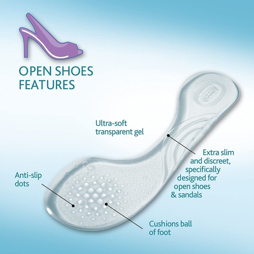 Imagen 5 de 7 de Amope Plantillas De Gel Para Zapatos Abiertos, Tacones, 1par