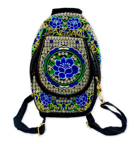 Mochila Para Dama Bordado De Flores Mod M2