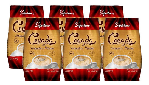 Kit 6 Café Cevada Torrada E Moída Superbom Pacote 500g