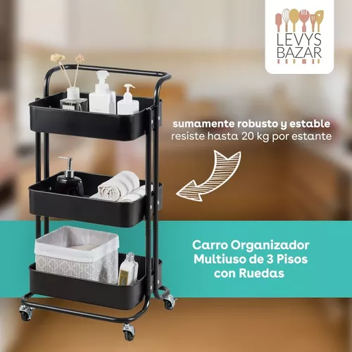 Carrito Organizador Cocina Multiuso 3 Pisos Con Ruedas