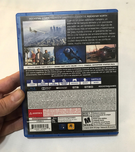Grand Theft Auto V Gta - Rockstar Games Ps4 FĂsico (Usado)
