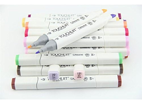204 Color Set 6 Alcohol Graphic Art Twin Tip Pen Mar...
