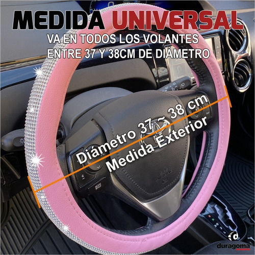 Funda Cubre Volante Auto Femenino Diamantes Brillantes