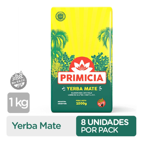 Yerba Mate Primicia 8 Unidades X 1kg