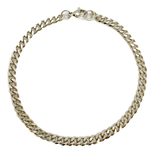 Pulsera Grumet Para Hombre Cierre Mosquetón Plata 925 22 Cm