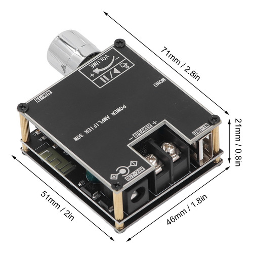 Módulo Amplificador Monocanal Audible 30w De Alta Potencia