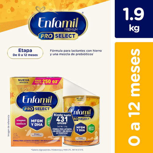 Enfamil Pro Select fórmula infantil etapa 0-12 meses pack 1.9 kg