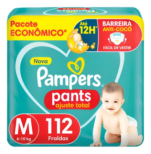 Fralda Pampers Pants Ajuste Total M 112 Unidades