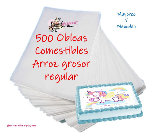 500 Hojas De Arroz Y Papa Comestible Para Pastel Oblea Almid