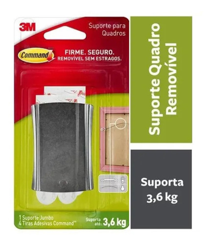 Kit 3 Gancho Suporte Metal Para Quadros Command 3m Até 3,6kg