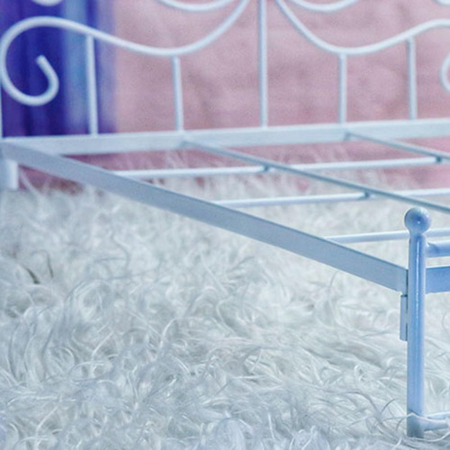 Miniatura Exquisita De La Cama De La Casa De Muñecas Rosa