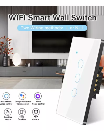 Interruptor wifi inteligente sin neutro 4 botones blanco tac