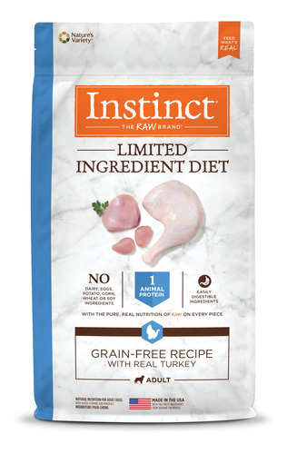 Alimento Instinct Limited Ingredient Diet para perro adulto todos los tamaños sabor pavo en bolsa de 10kg