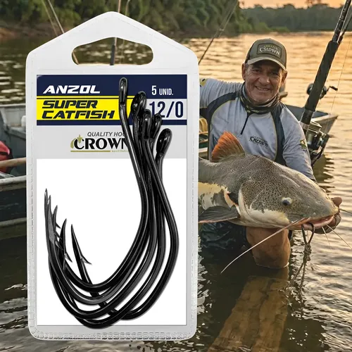 Anzol Super Catfish 12/0 Crown P/ Pesca De Peixe De Grande