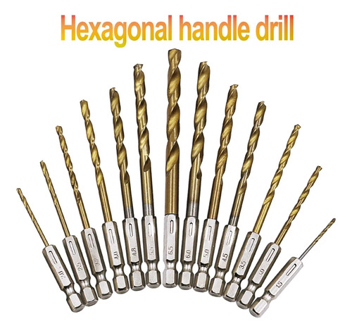 Broca Hexagonal Hss Com Revestimento De Titânio Em Madeira D