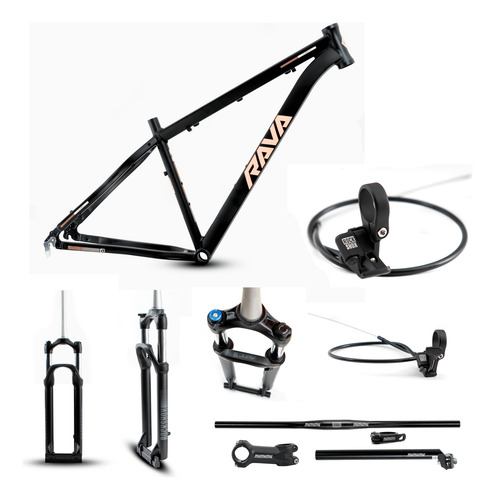 Quadro Aro 29 Rava Pressure Mtb Tam 17 Com Garfo E Kit.