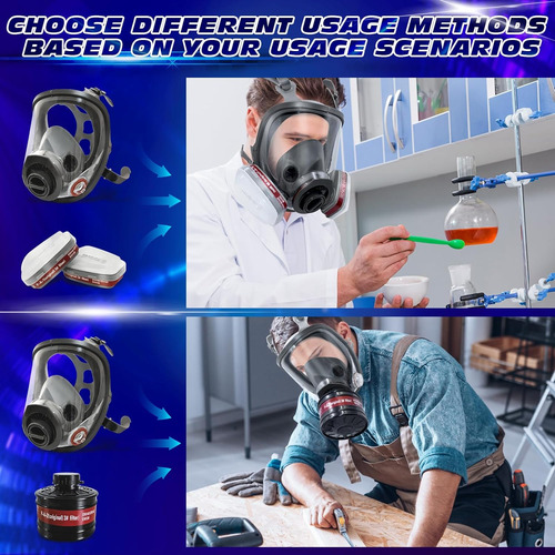 Qgrete Máscara De Gas De Cara Completa, Máscaras De Gas De S