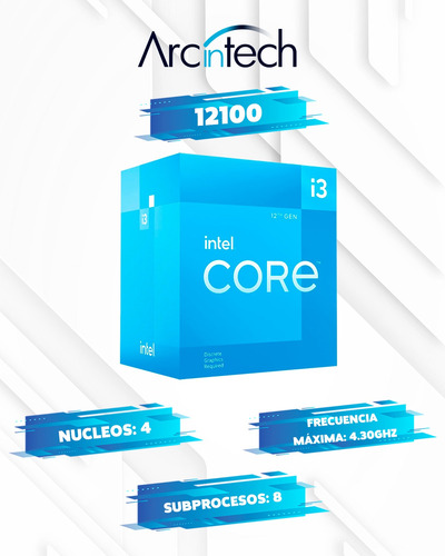Pc De Escritorio Intel Core I3 12100 Ram 32gb Ssd 480gb Wifi