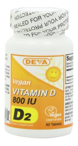 Deva Vegan Vitamins Vegan Vitamina D 800 iu Tabletas
