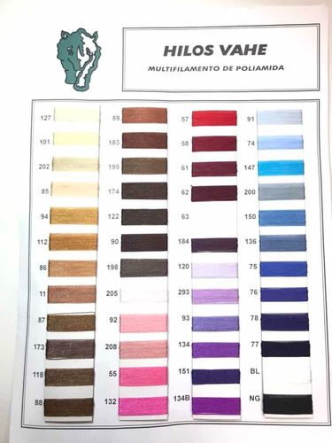 Imagen 6 de 7 de Hilo Vahe N°40 X 1000 M. Nylon. Gran Variedad De Colores.