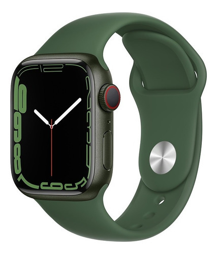 Apple Watch Series 7 (GPS + Cellular, 41mm) - Caixa de alumínio verde - Pulseira esportiva trevo