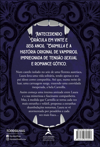 Livro Carmilla: A Vampira De Karnstein de Sheridan Le Fanu Editora Tordesilhas Fabulous Classics Capa Mole em Português, 2024
