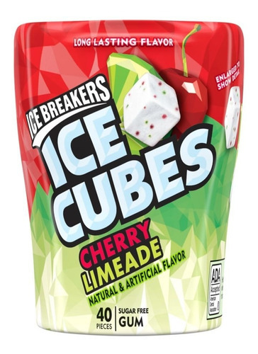 Goma De Mascar Ice Breakers Ice Cubes Cherry Limeade 40 Pzs