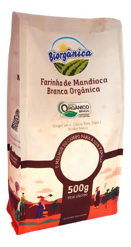 Farinha De Mandioca Branca Orgânica Biorgânica 500g