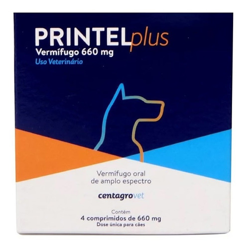 Printel Plus 4 Comprimidos 660mg Para Cães Centagro