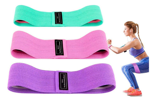 Kit 3 Faixas Elástica Mini Band Para Yoga Treino Academia