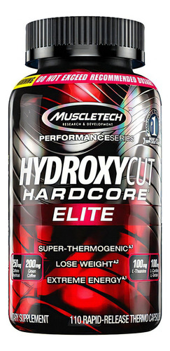 Hydroxycut Hardcore Elite Muscletech 110 Caps 55 Serv Sabor Sin Sabor