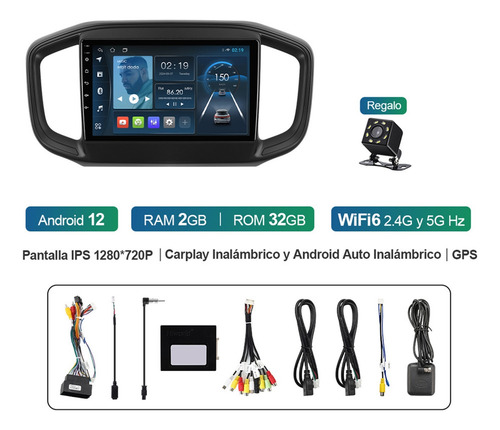 Auto Estéreo 2+32g Para Fiat Dodge Ram 700 Nueva 2021-up Gps
