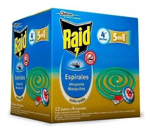 Raid Mosquitos Espiral X 48u Repele Doble Acción 48 Noches!