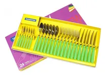 Comprar Juego De Cubiertos Tramontina New Kolor X24 Piezas Color Verde
