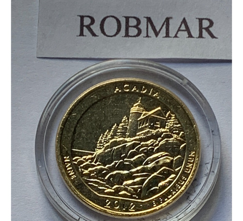 Robmar-usa-quarter Bañado Oro 24k Año 2012-n°13-acadia