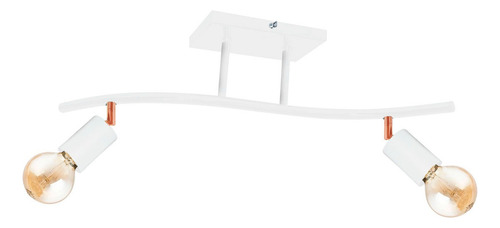 Lampara Aplique Pared Techo Plafon 2 Luces Sistema S Led E27 Color Blanco/Cobre