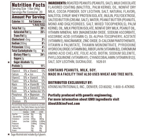 Atkins Caramelo Chocolate Caja Con 8 Barras