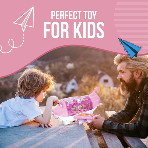 Juguetes Toysery Airplane Para Niños, Bump And Go Action,...