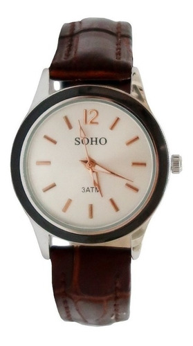 Reloj Dama Analogo Malla Cuero Resistente 3atm Soho Ch473