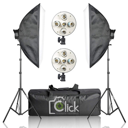 Kit Iluminación Luz Continua Led 5 Lamp C/softbox 60x90cm X2